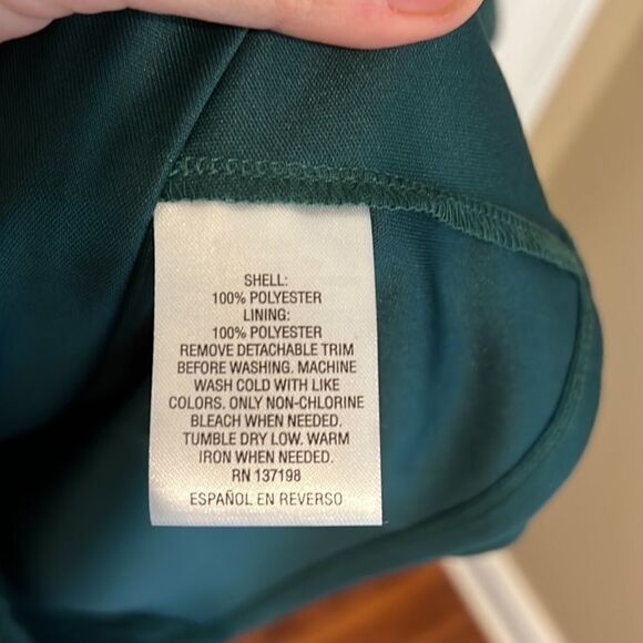 Thalia Sodi Green Sheer Decorative Sleeve Dress - Picture 6 of 7